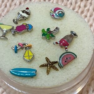 Origami Owl Floating Charm lot Of 10 SUMMER